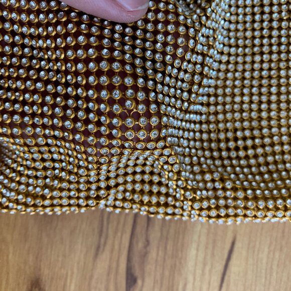 Rhinestone Gold Backless Square Crop Top - Picture 8 of 9